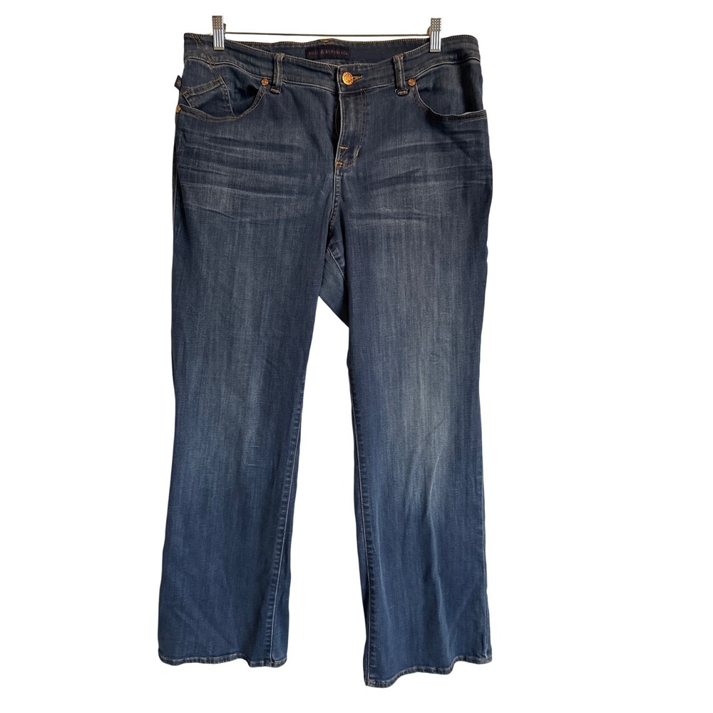 Rock & Republic Bootcut Jeans Womens 18 Medium Wash Stretch Denim Mid Rise